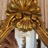 Miroir rocaille doré à la feuille