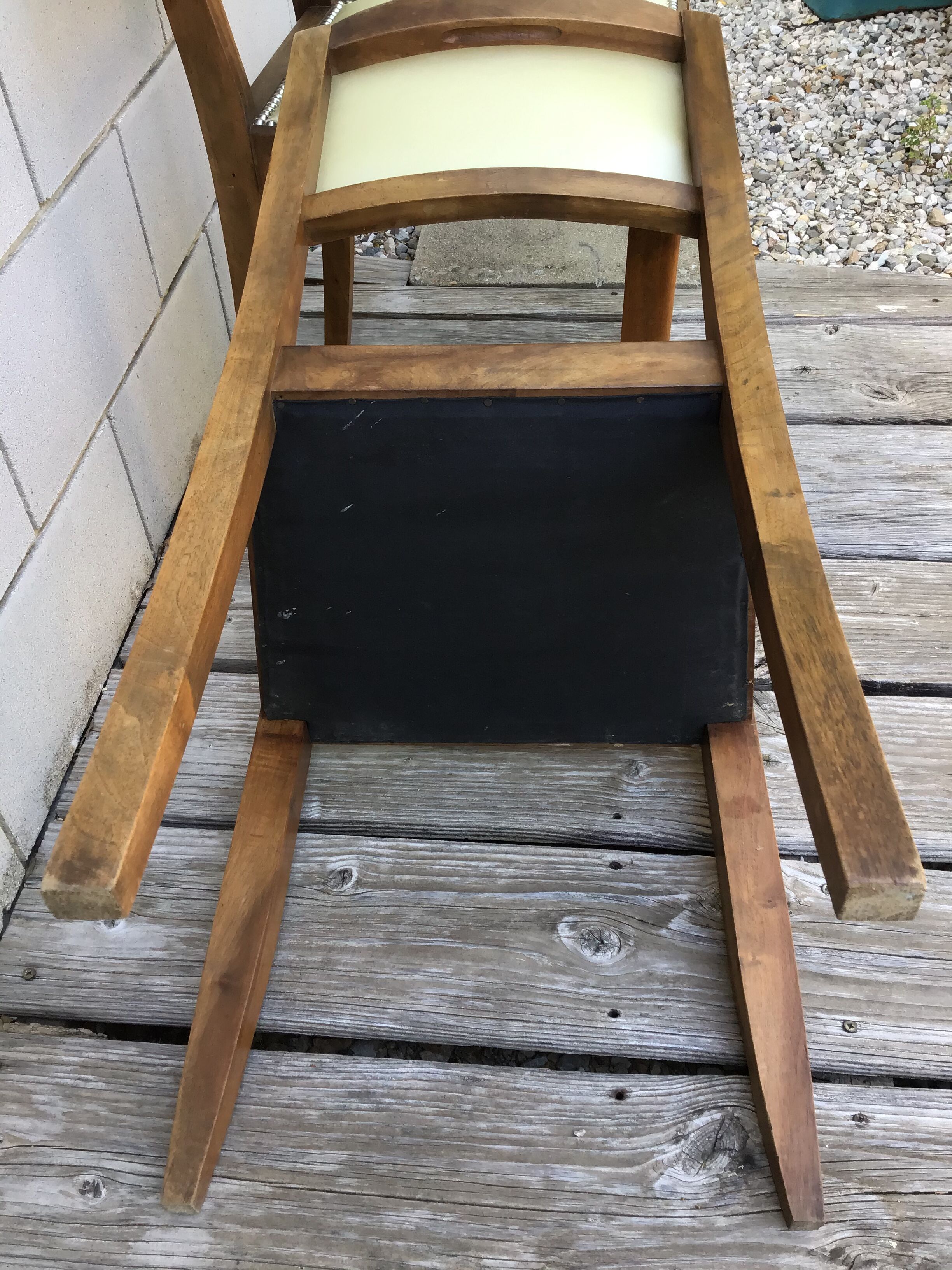 2 solid wood satin art deco chairs