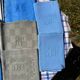Old Mismatched Dyed Napkins - set of 8 - Embroidered Monograms