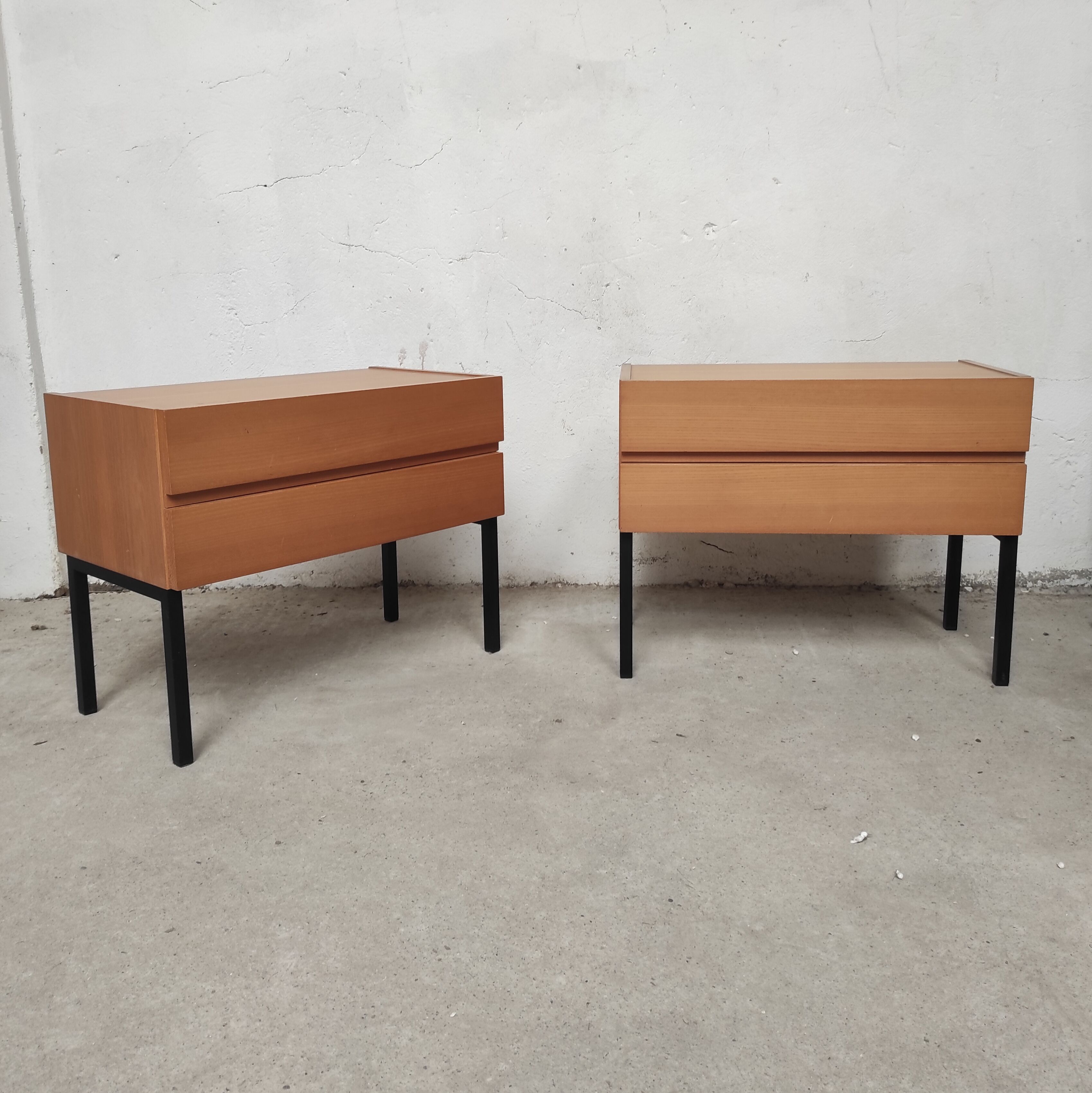 Pair of bedside feet metal, 1960