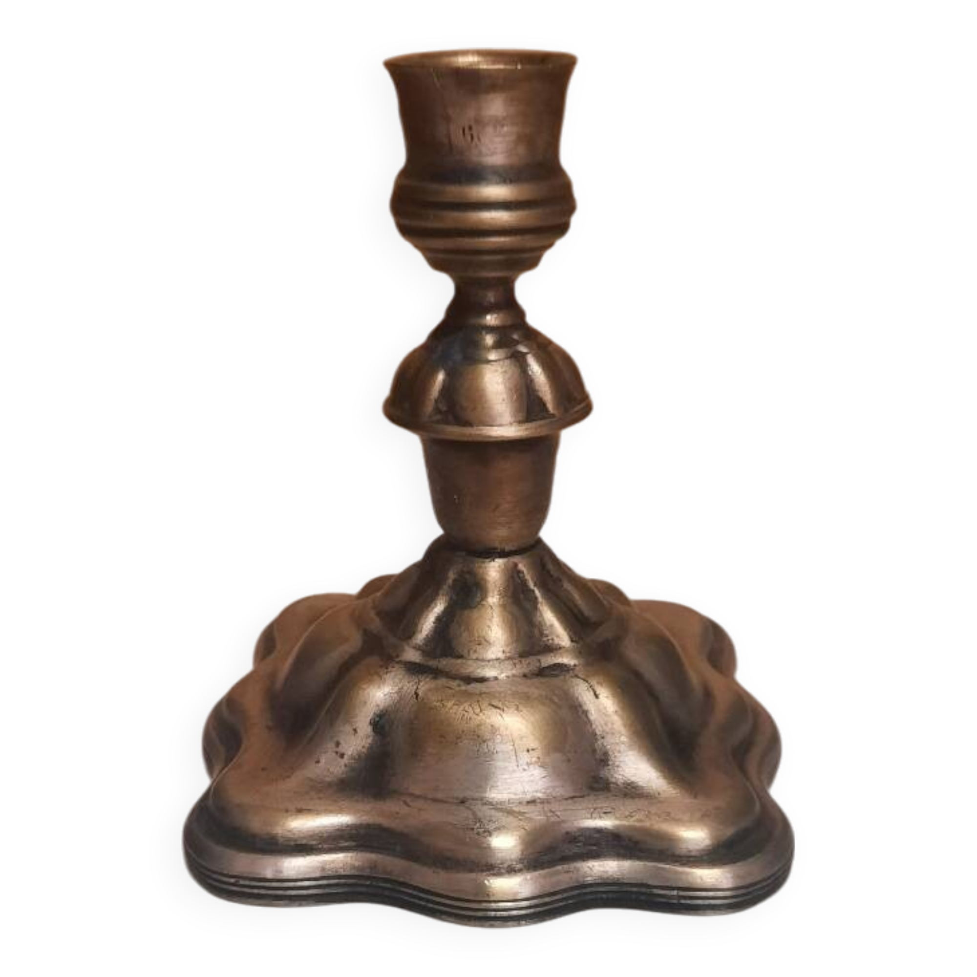 Silver metal candle holder