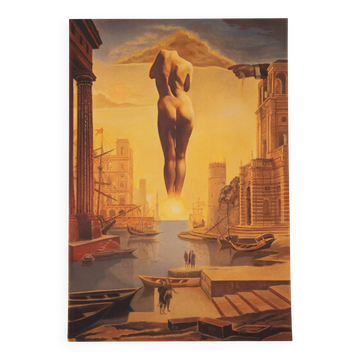 Salvador Dali: Dali's Hand Removing a Golden Fleece - Signed Lithograph