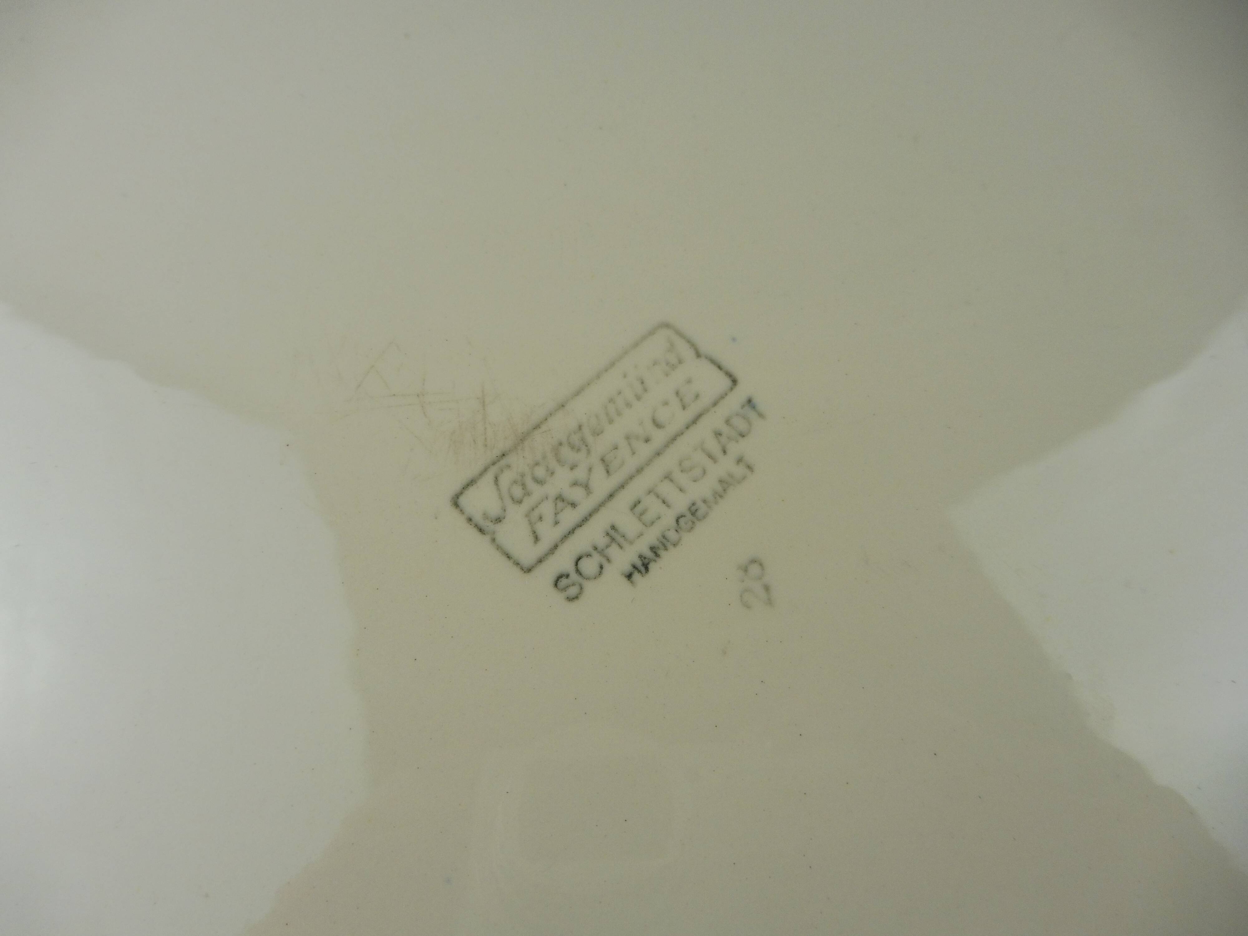 Flat oval décor Selestat, Schlettstadt, from Sarreguemines