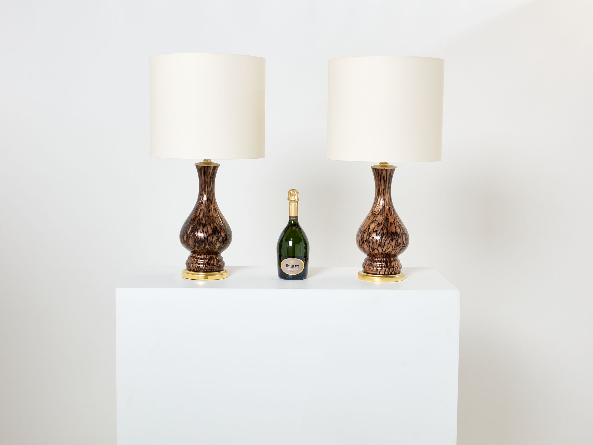 Pair of glass lamps Murano by Vincenzo Nason 1960
