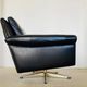 Vintage Danish mid-century leather lounge chair in black leather by G. Thams 1975