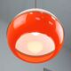 Space Age Italian Orange Plexiglass and Brass Pendant Lamp, 1970s