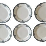 6 antique flat plates in Saint-Amand earthenware (Nord)