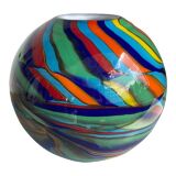 Vase abstrait contemporain avec roseaux multicolores en verre de Murano