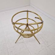 Elegant Italian Mid-Century Side Table with Sculptural Brass Base, 1970's
