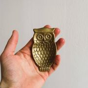 Vide-poche hibou en métal doré