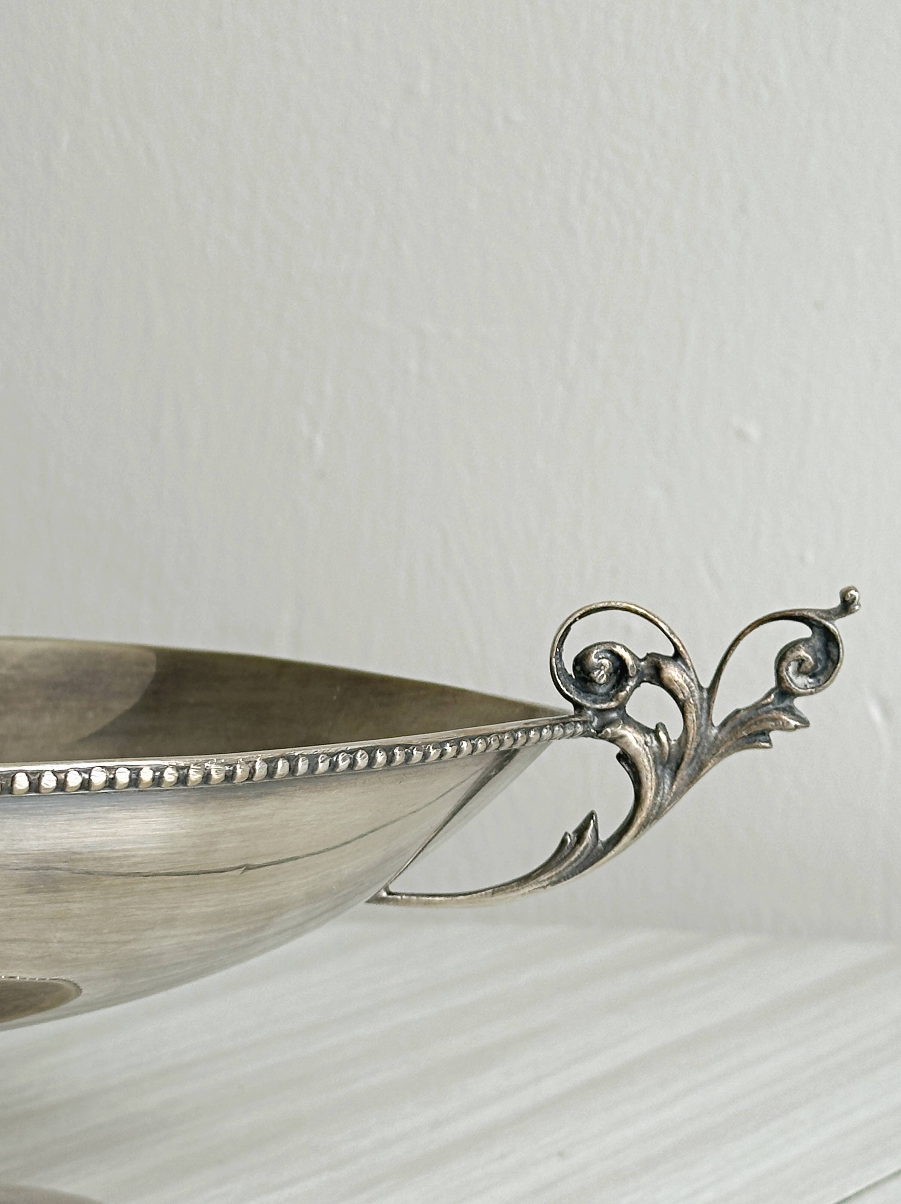 Metal footed compote