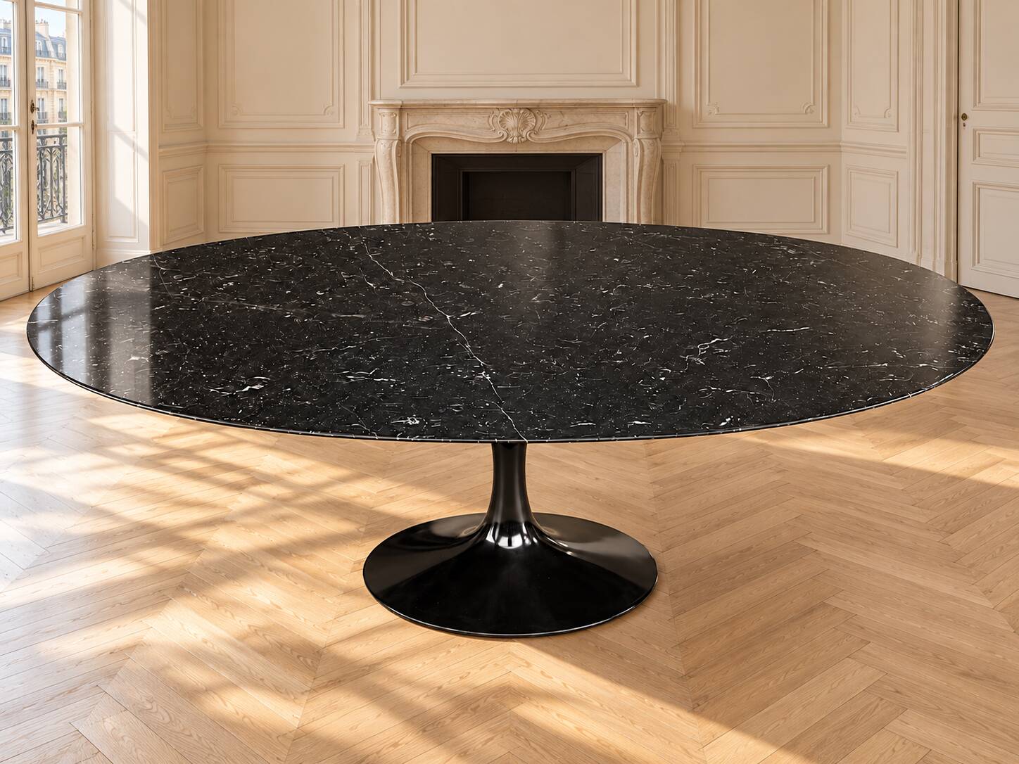Eero SAARINEN for KNOLL Oval Table "Tulip" Marquina Marble