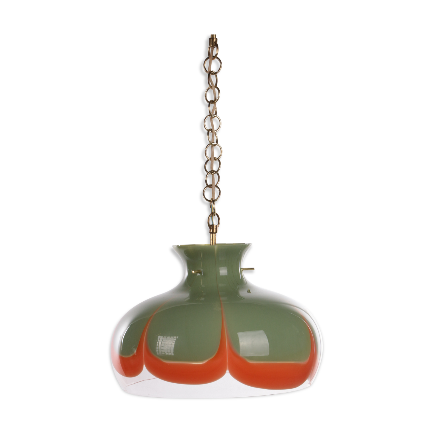 Spage Age Hanging lamp Kaiser Leuchten with Murano glass.