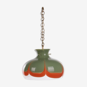 Spage Age Hanging lamp Kaiser Leuchten with Murano glass.