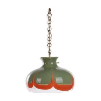 Spage Age Hanging lamp Kaiser Leuchten with Murano glass.