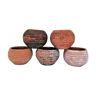 Five pots terracotta patina vintage