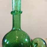 Bubbled glass decanter signed Biot