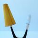 Vintage desk lamp with red and yellow 1950s lampshades