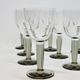 10 Bormioli Rocco Vintage Crystal Wine Glasses with Grooved Grey Stem