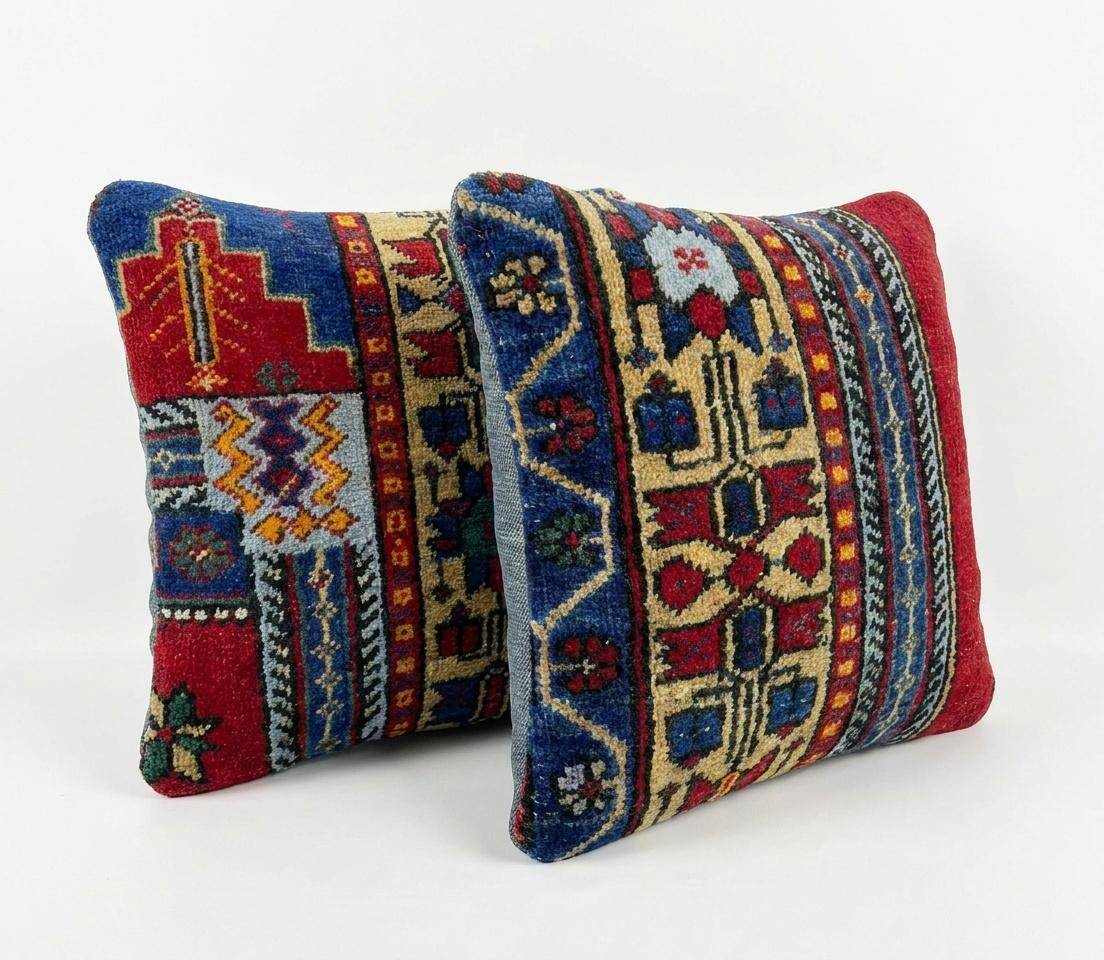Set of 2 vintage Turkish cushion covers 41x41 cm