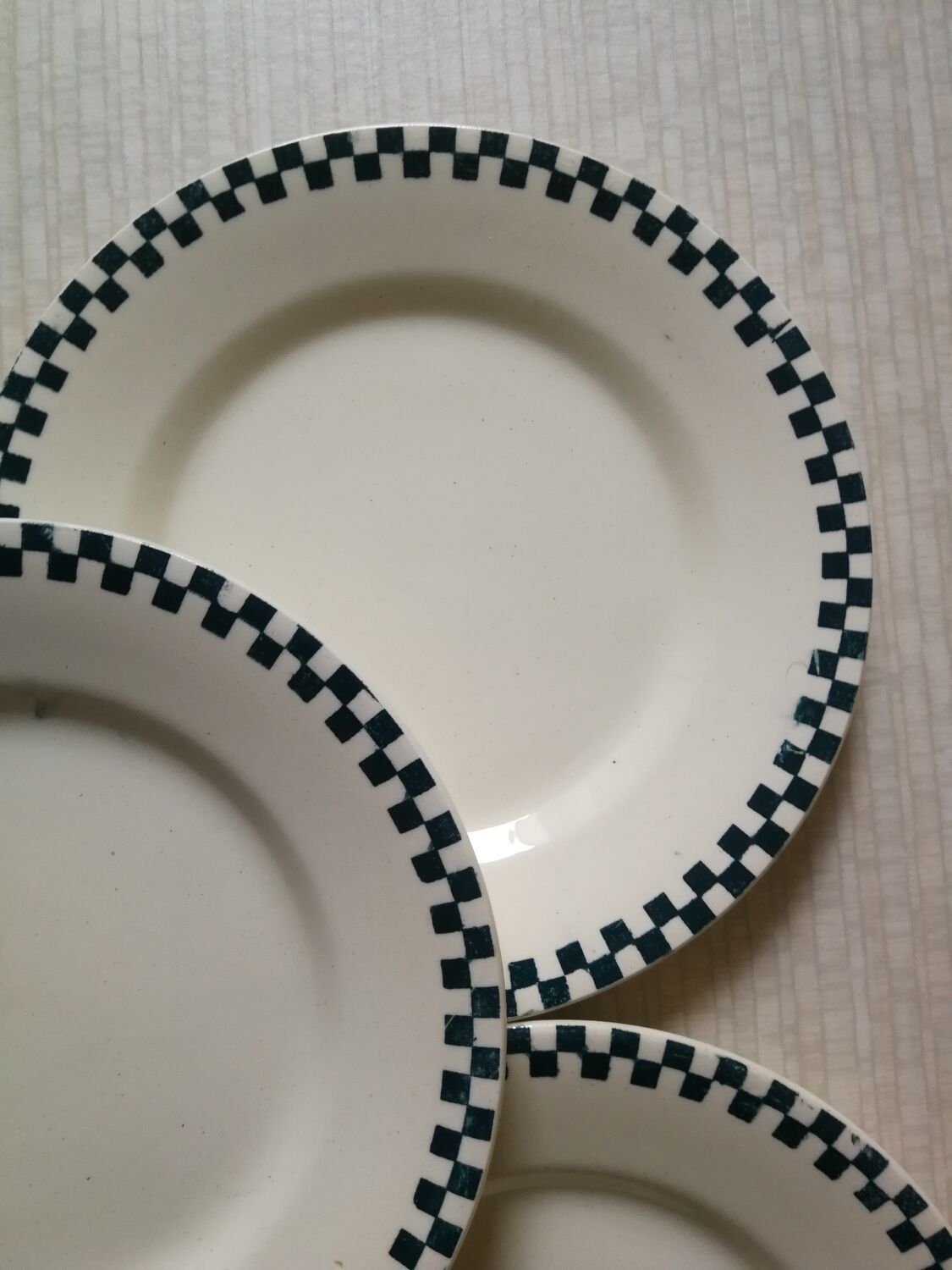 Set of 8 dessert plates Damier Terre de fer