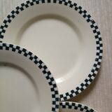 Set of 8 dessert plates Damier Terre de fer