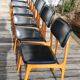 6 chaises Stella skaï noir hêtre clair