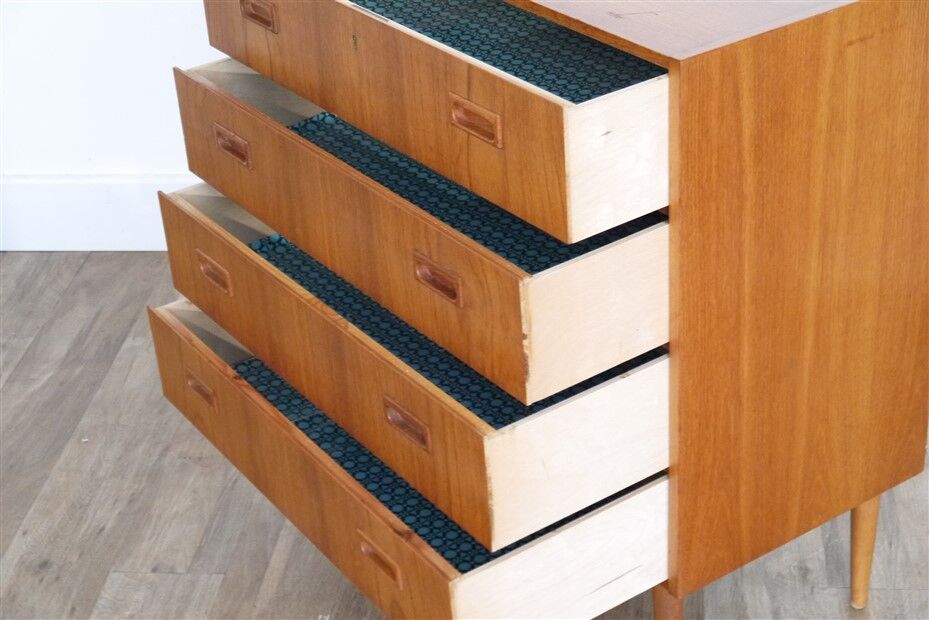 1960 vintage Scandinavian teak chest of drawers