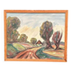 Original Mid Century Swedish Oil On Panel – “Path” By J.A. – Vintage & Framed – 74 × 60 Cm