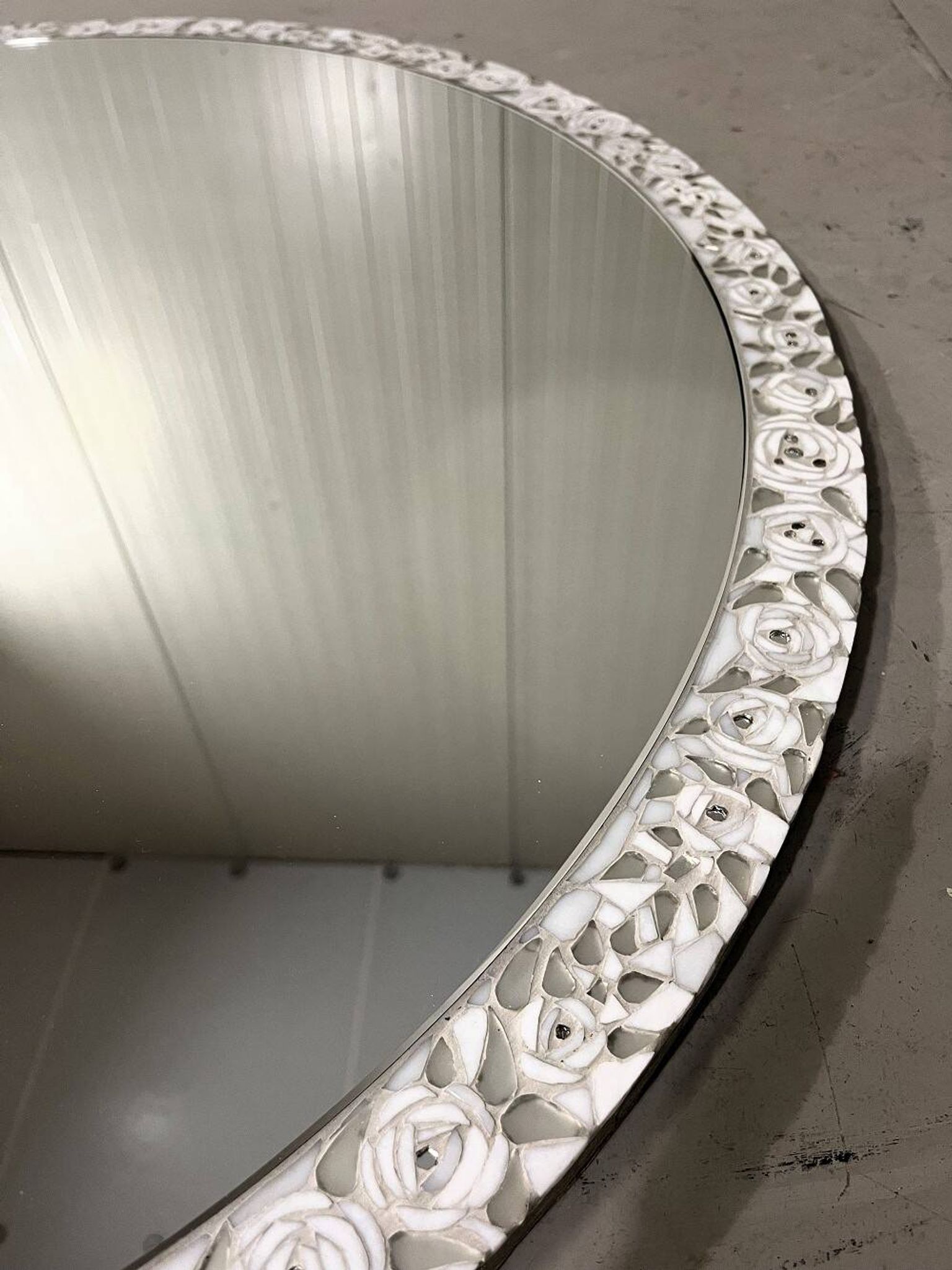 Berthold müller oerlinghausen large round mosaic mirror