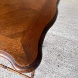 Folding side table in turned wood and marquetry circa 30's/40's