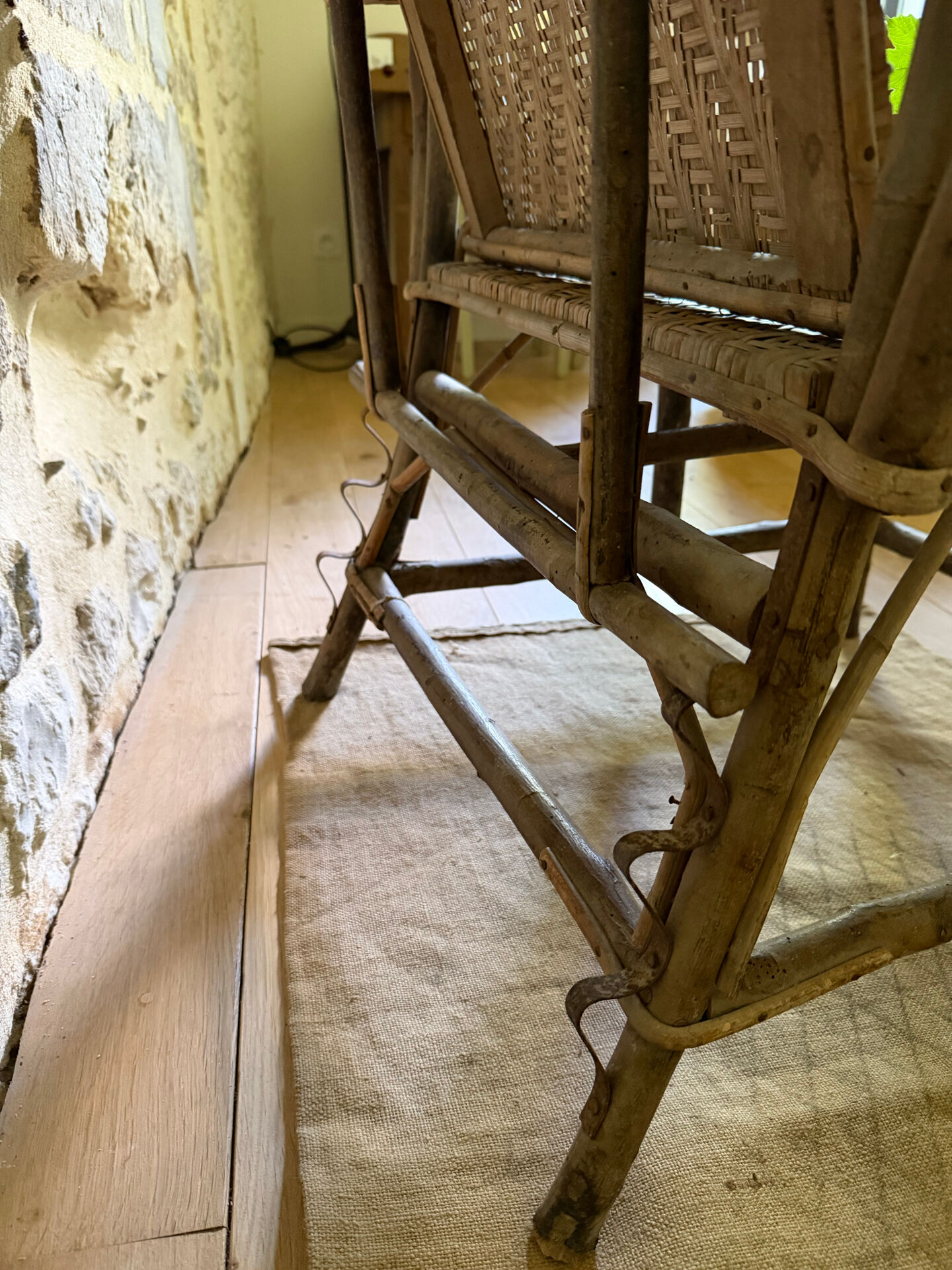 Chaise longue en rotin