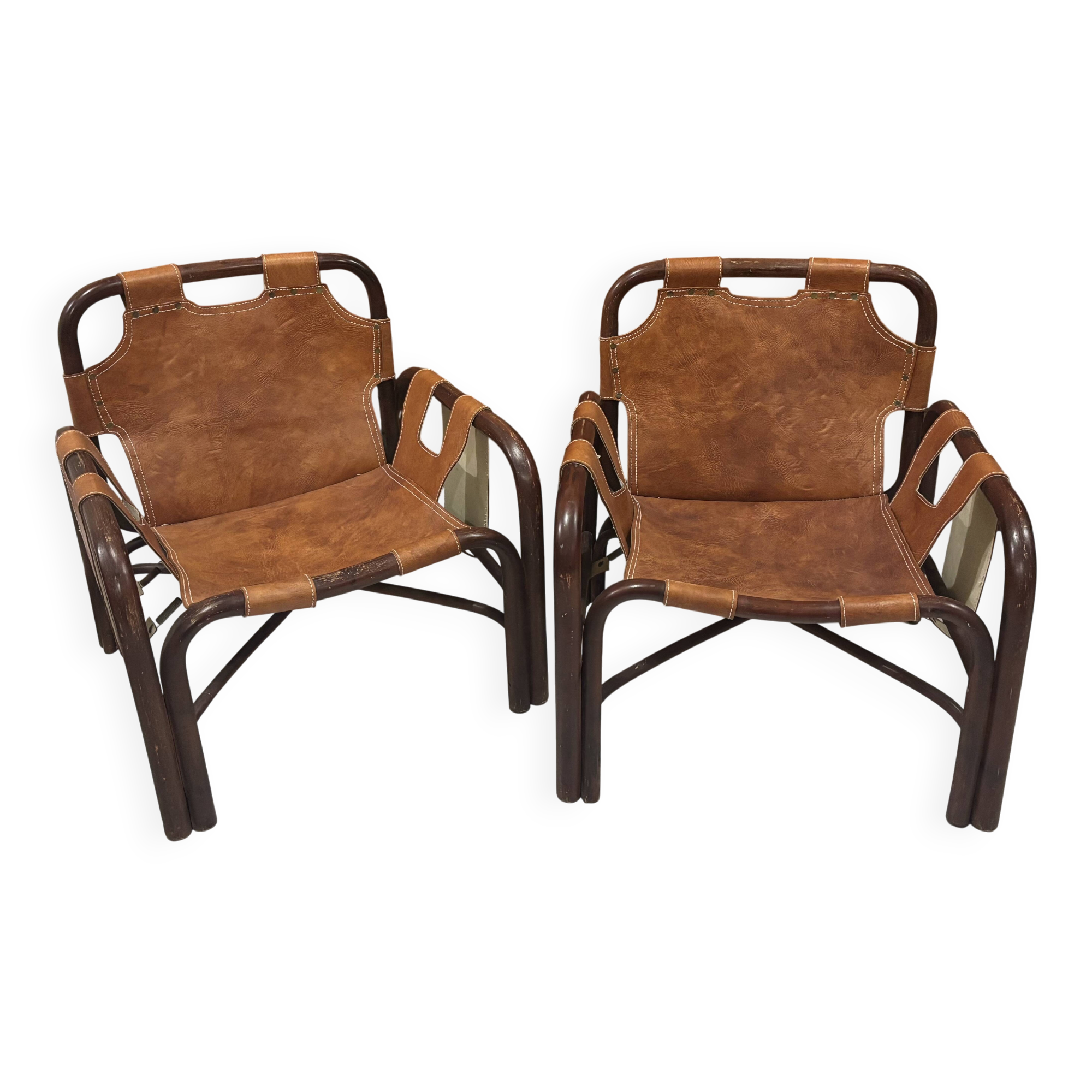 Pair of Tito Agnoli armchairs from the 1970s.