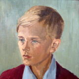 Vintage portrait painting of young boy signed trollope