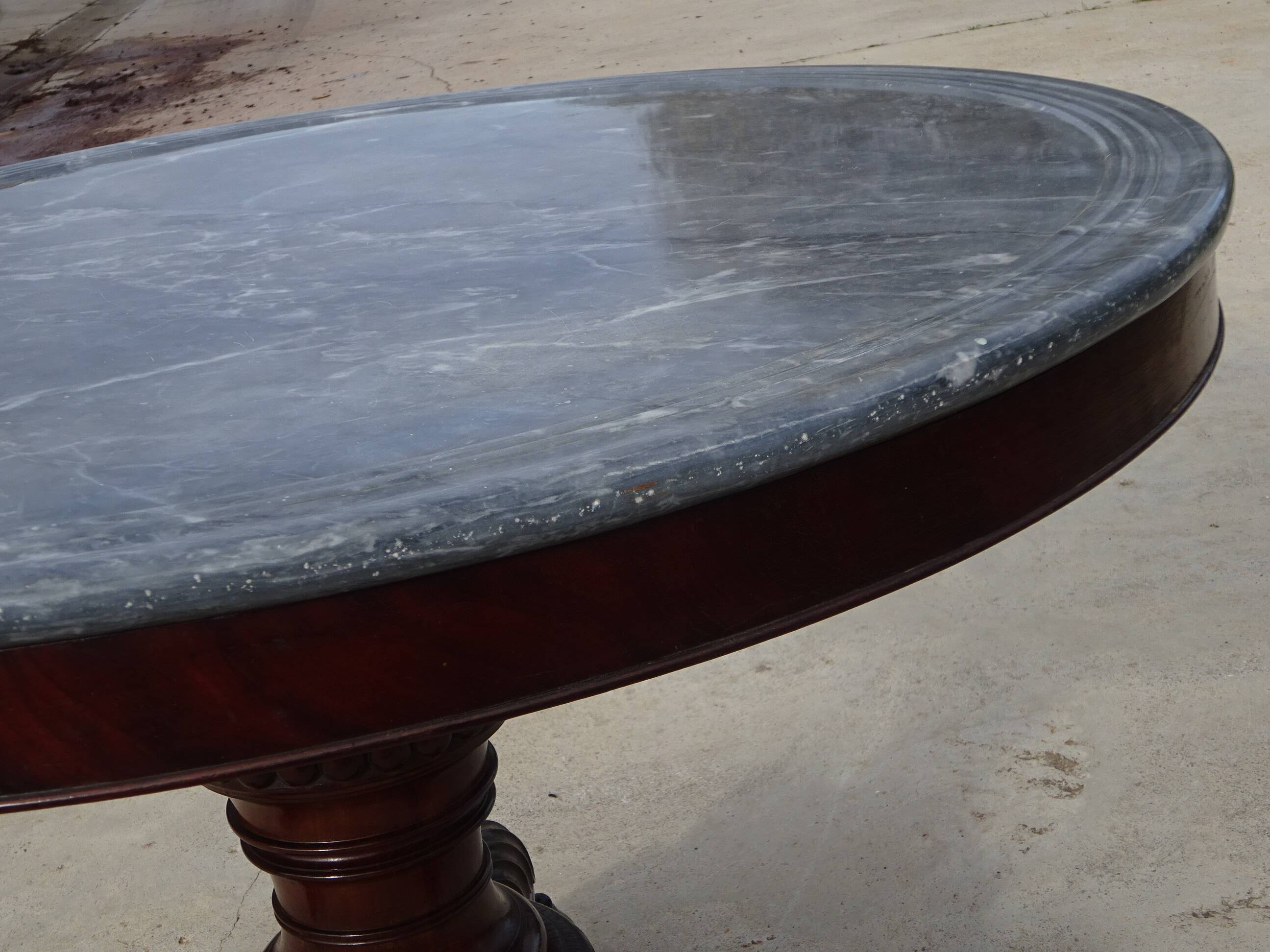 Empire guéridon, rotating marble top