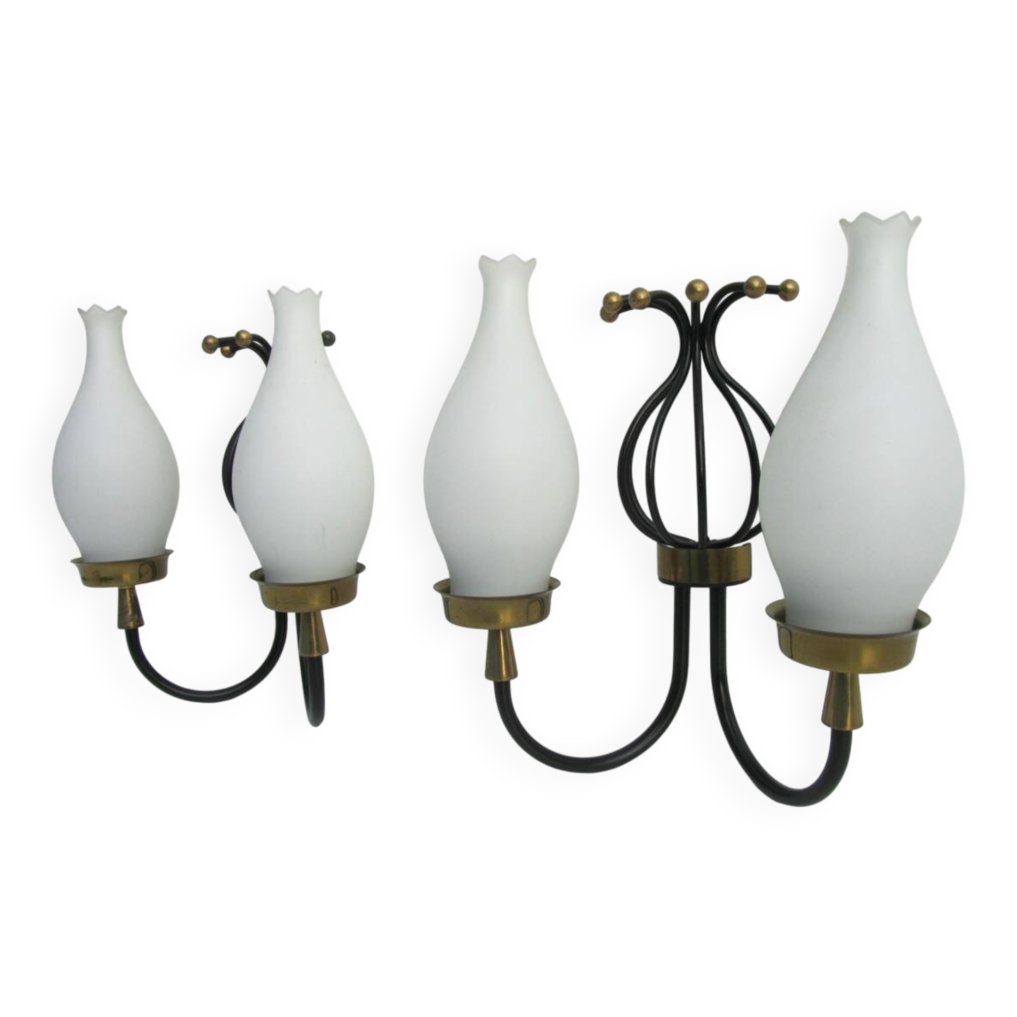 Set of 2 Italian vintage  wall light sconces in style Arredoluce/ Stilnovo