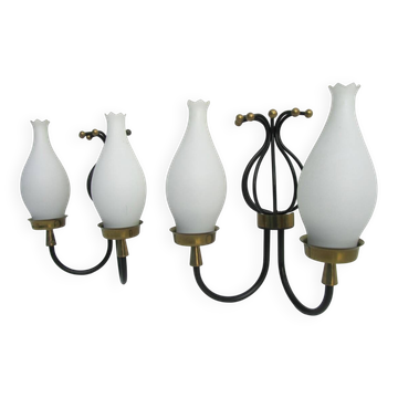 Set of 2 Italian vintage  wall light sconces in style Arredoluce/ Stilnovo