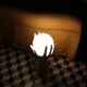 Hand-shaped lamp and opaline globe
