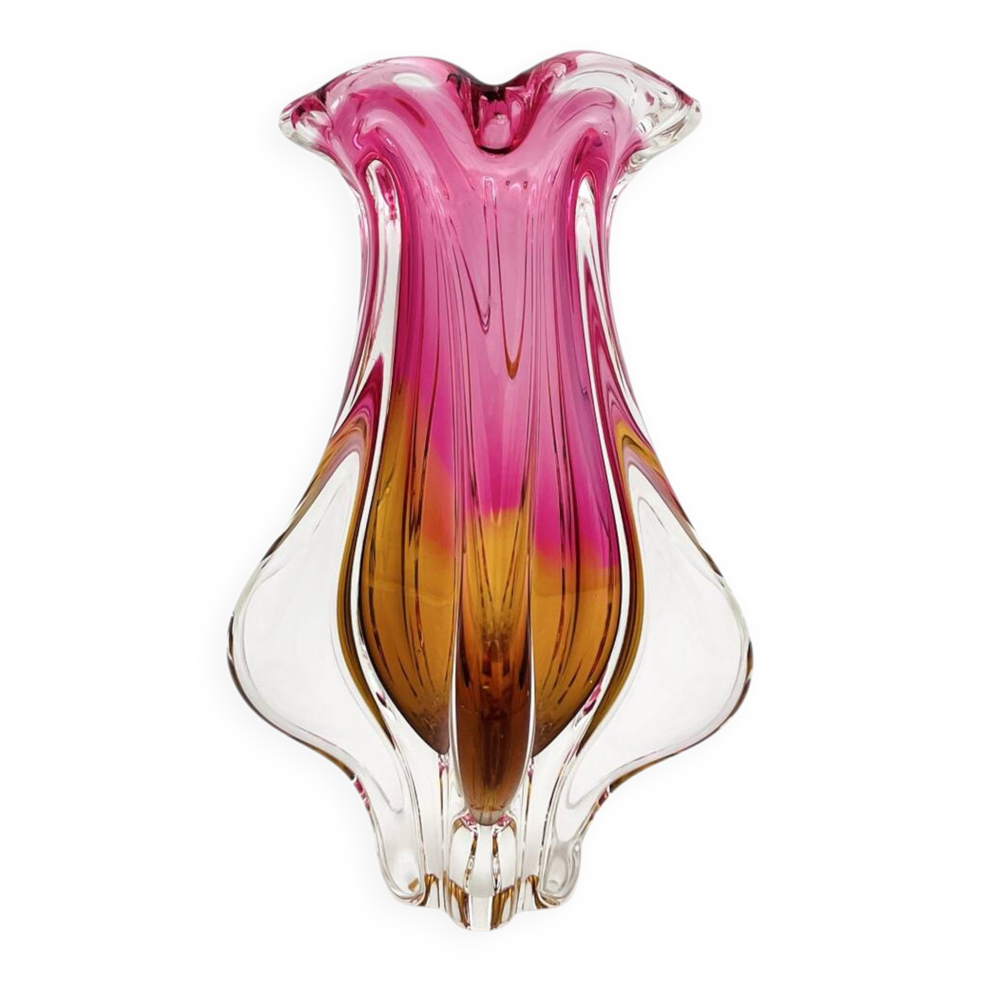Organic Vase - Sommerso - Josef Hospodka - Bohemian Crystal - Circa 60
