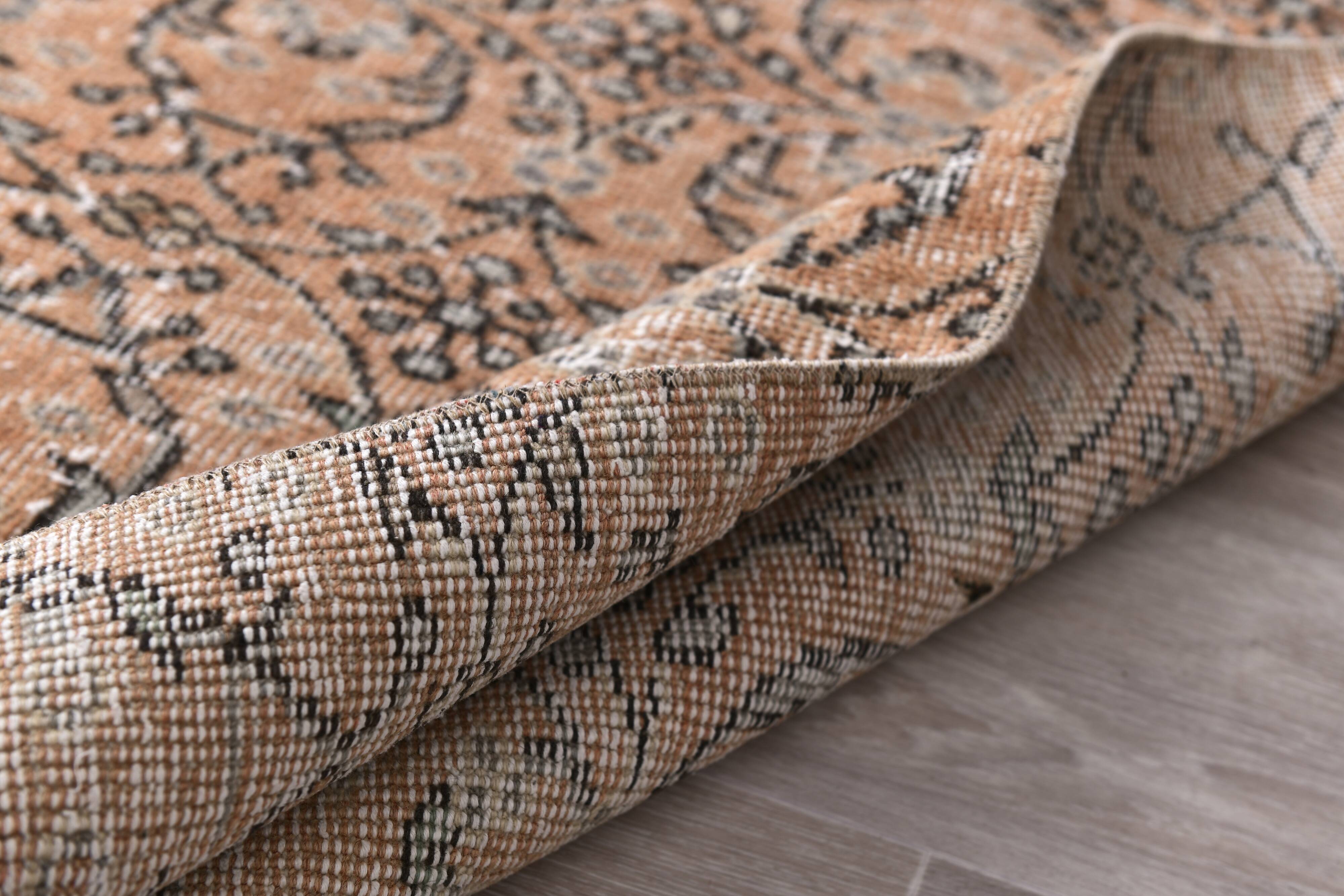 Brunt Orange & Beige Vintage Runner Rug 80x268Cm SK 240825