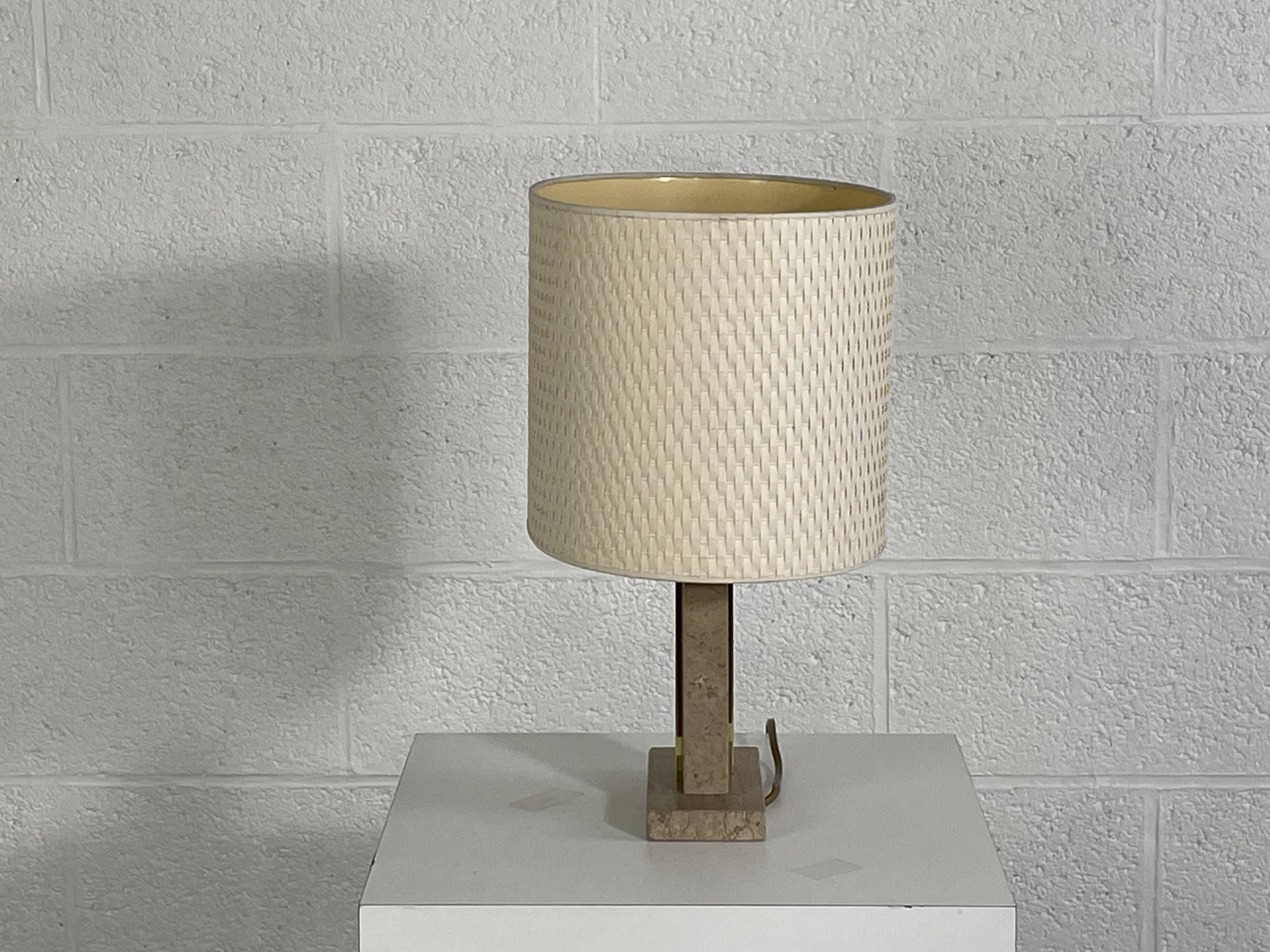 Vintage marble and brass lamp