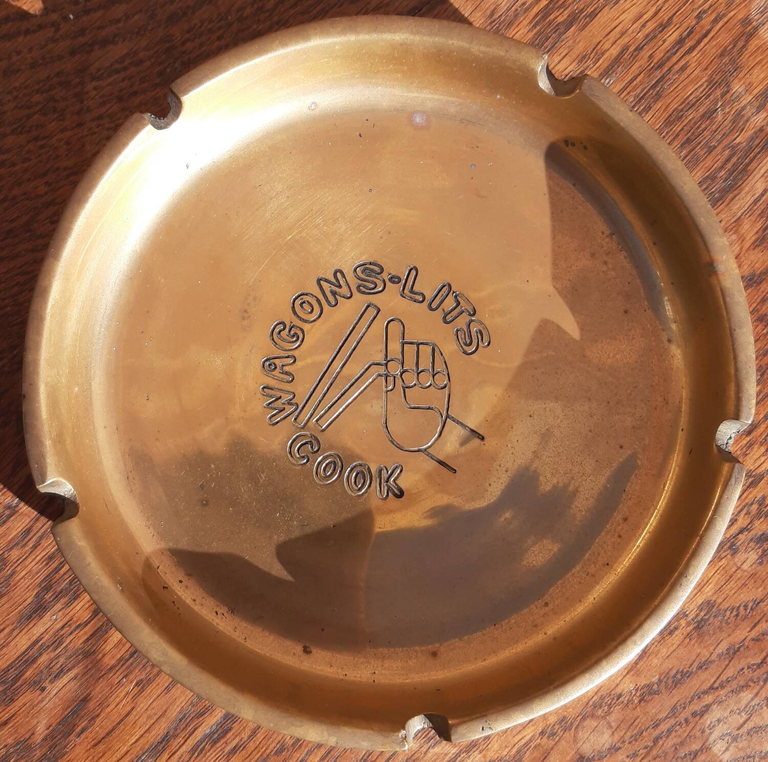 “Wagons-Lits Cook” 1930 bronze ashtray.