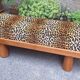 Bench with Pyramid Legs and Animalier Fabric from Artigianato Italiano, 2000s