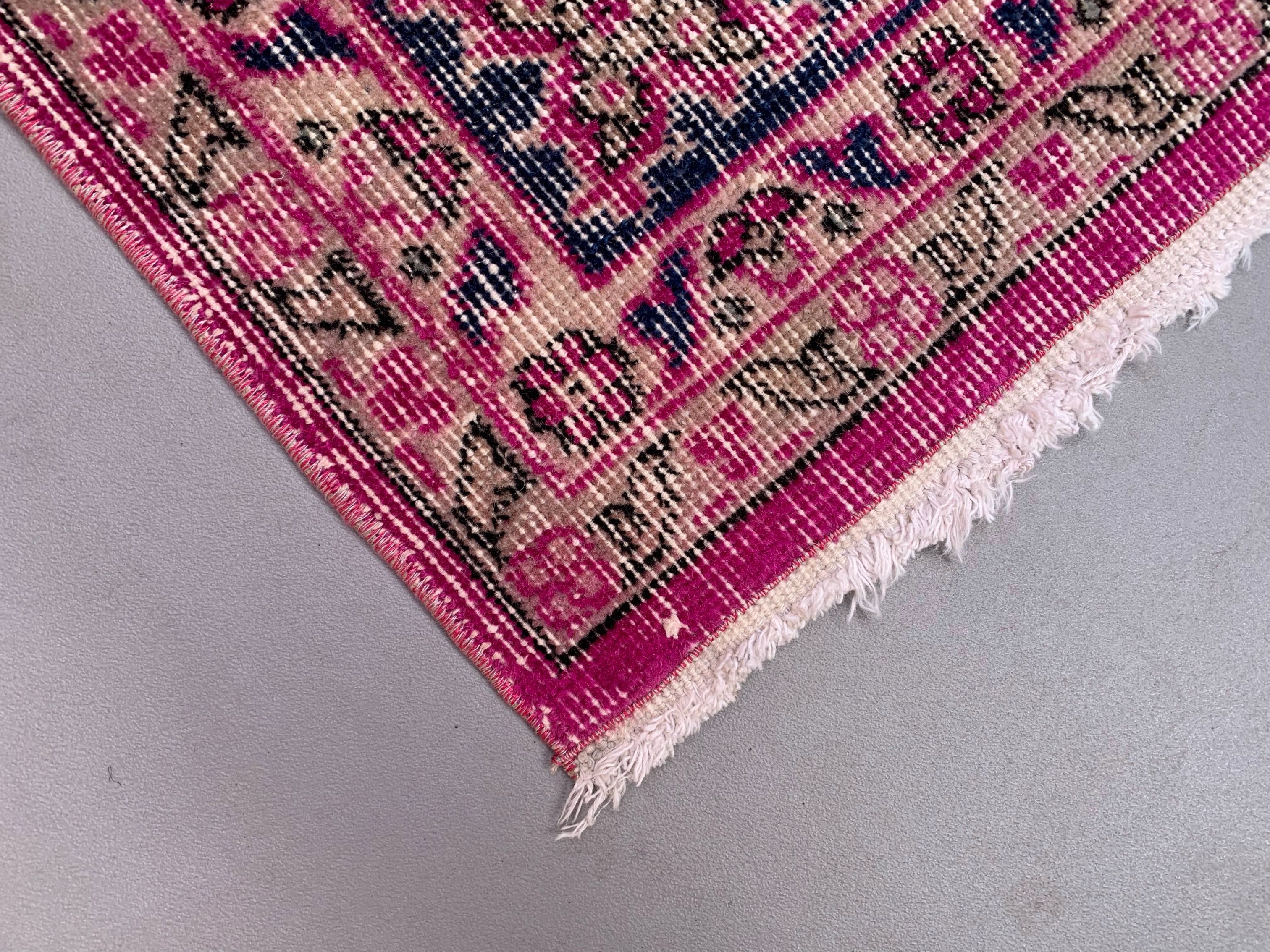 Vintage Turkish Rug 300x200 cm, Tribal Wool Carpet Large