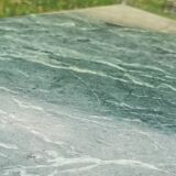 Table basse en laiton et marbre vert vers 1960- mid century