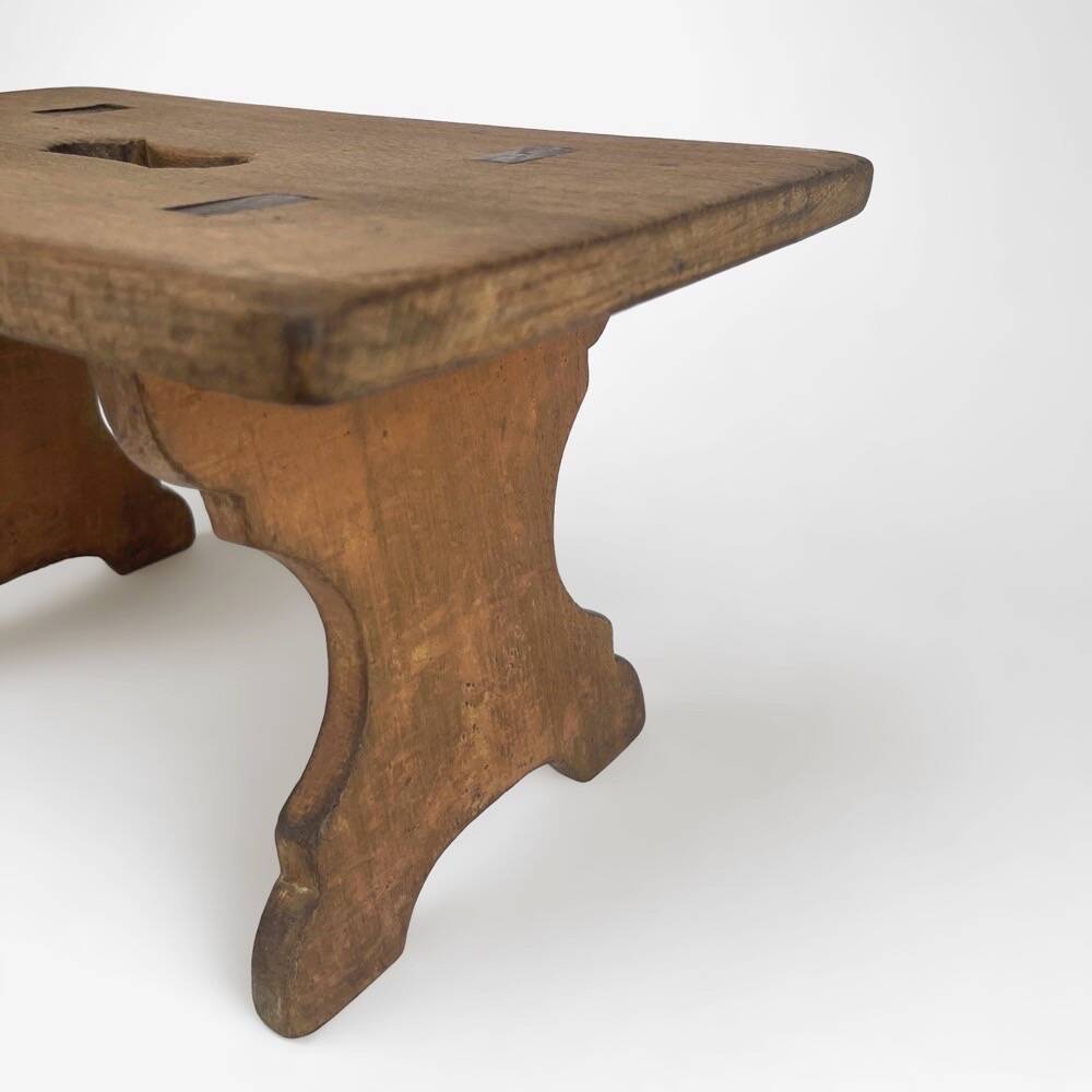 1940s slotted bench stool