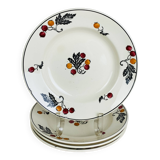 4 Longchamp iron earth soup plates, Aubépine model