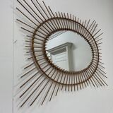 Large rattan sun mirror 1960