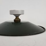 Suspension / Ceiling lamp in green enamelled sheet metal