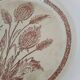 Pair of vintage plates with rusty brown thistle decoration – 1950s